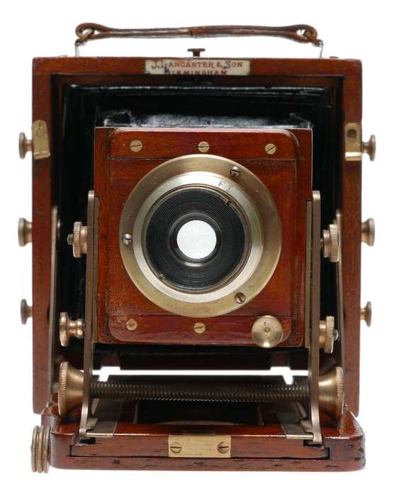 J.Lancaster 1899 BB Instantograph Wood 1/4 Plate Camera Brass Lens