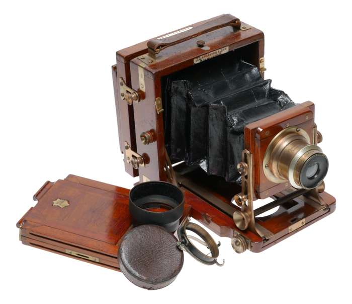J.Lancaster 1899 BB Instantograph Wood 1/4 Plate Camera Brass Lens