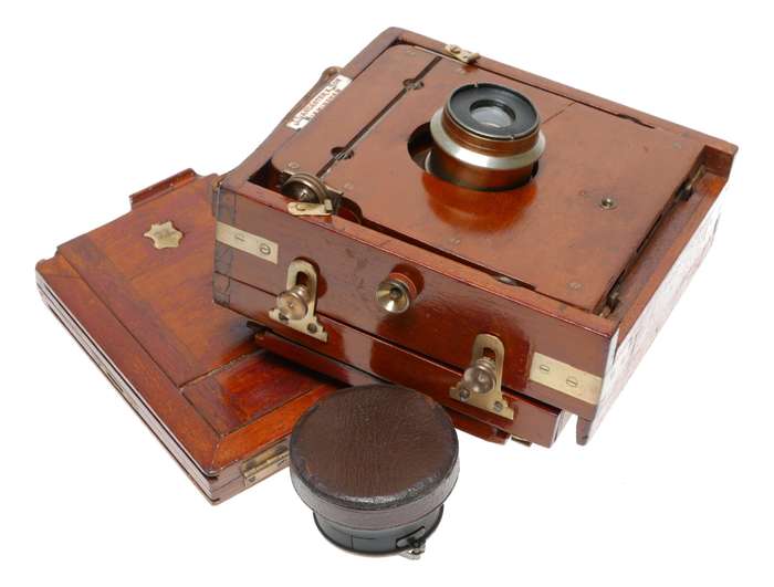 J.Lancaster 1899 BB Instantograph Wood 1/4 Plate Camera Brass Lens