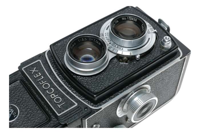 Tokyo Kogaku Topcoflex 6x6 TLR 120 Roll Film Camera 1:3.5 f=7.5cm