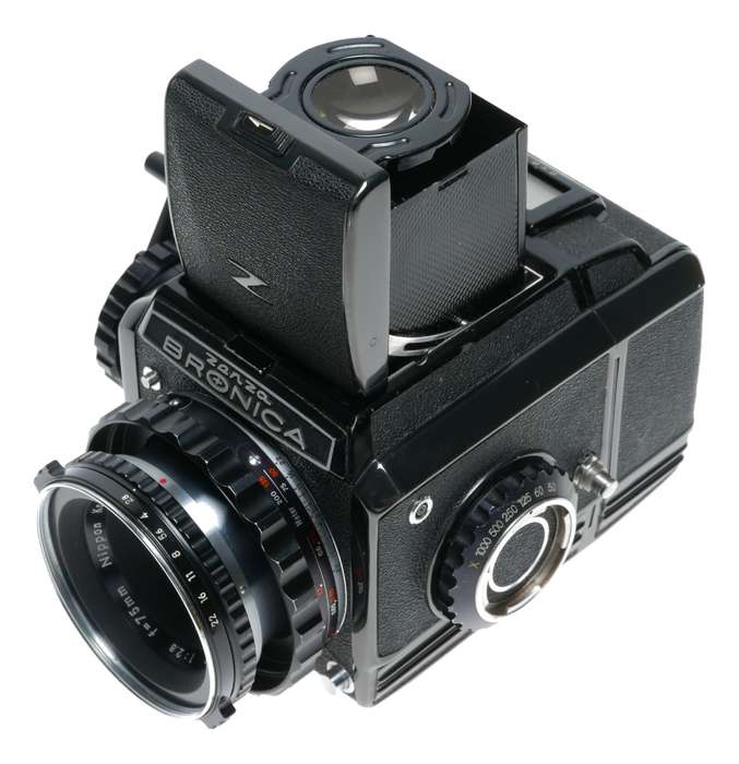 Zenza Bronica S2 Black 6x6 SLR Film Camera Nikkor-P 1:2.8 f=75mm