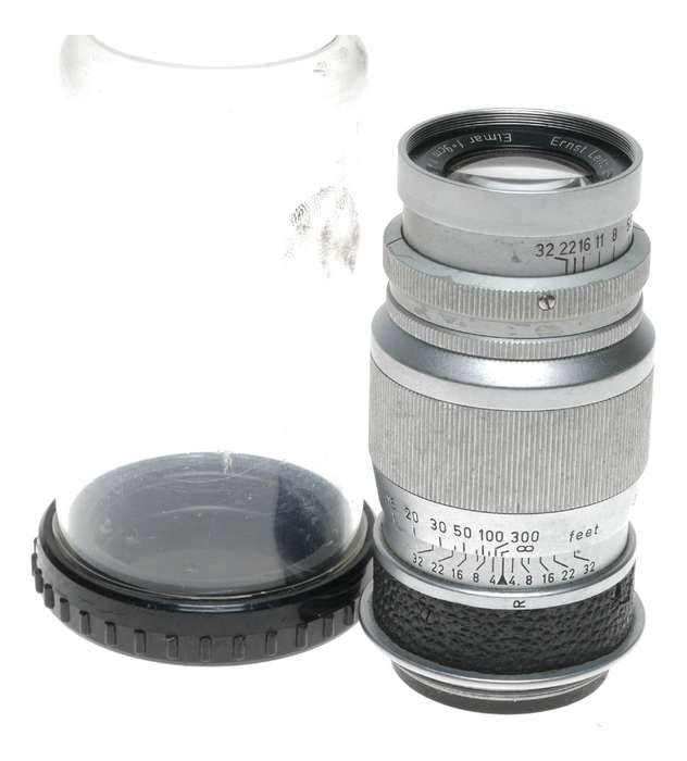 Leitz Elmar f=9cm 1:4 chrome rangefinder screw mount lens