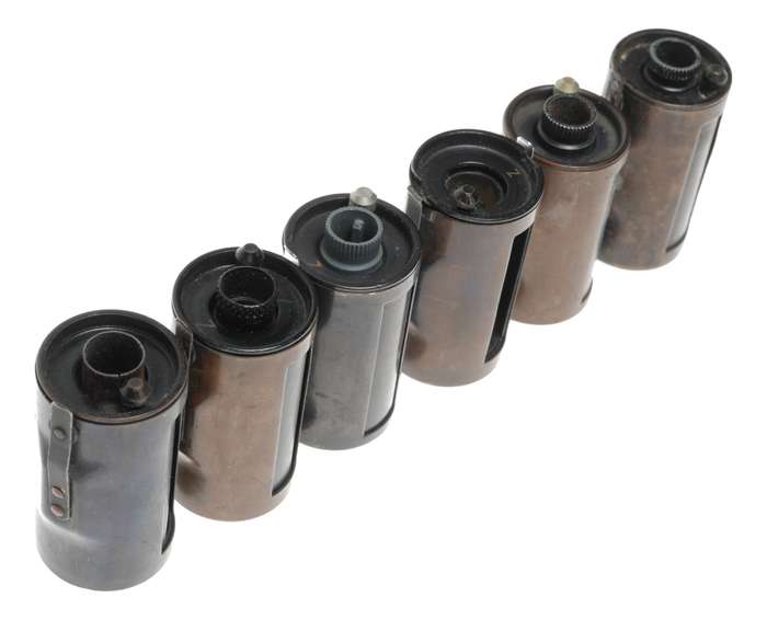Leitz Brass 35mm film spool Set 6x fits rangefinder film cameras 7