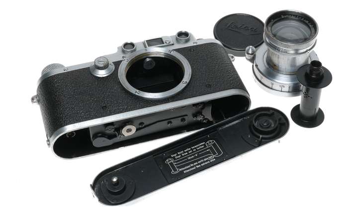 Leica IIIa LTM Leitz film camera Summar f=5cm f2 lens case cap