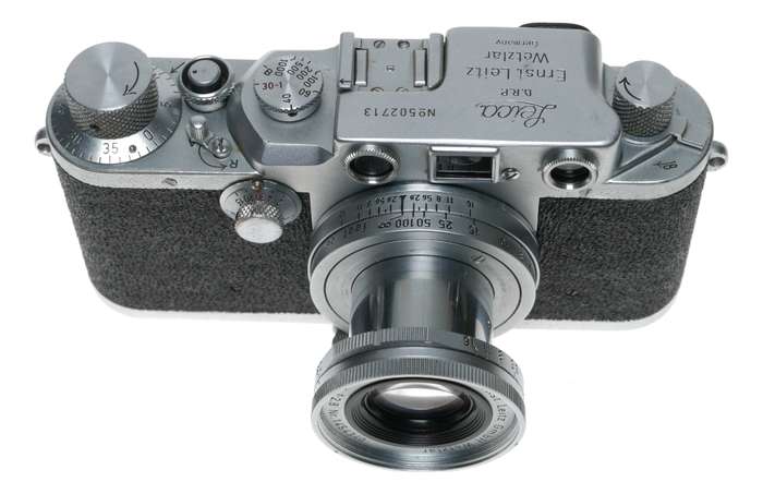 Shark Skin Leica IIIc vintage film camera Elmar 2.8/50mm lens case cap