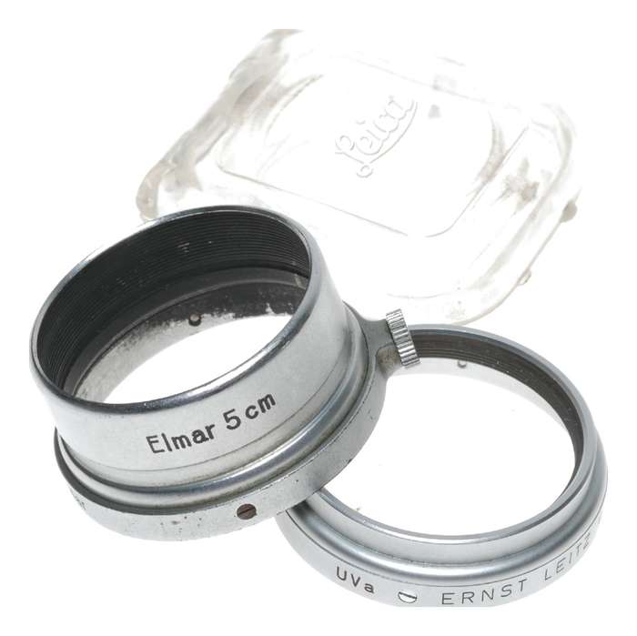 FISON Leitz lens hood shade 50 90mm lens with UV filter clean