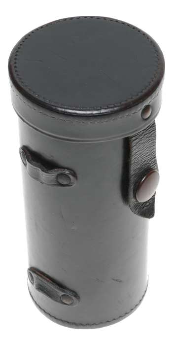 Tall Brown leather Leitz Wetzlar original camera lens container