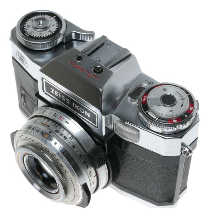 Zeiss Ikon Super BC 35mm SLR Film Camera Tessar 2.8/50 Ikoblitz Case