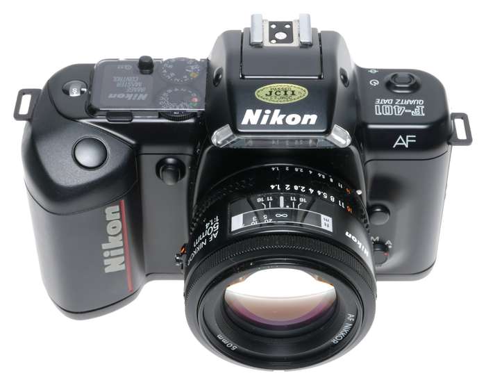 Nikon F-401 AF Quartz Date Film SLR Camera 1.4/50mm 3.5-4.5/28-85mm Zoom Lens