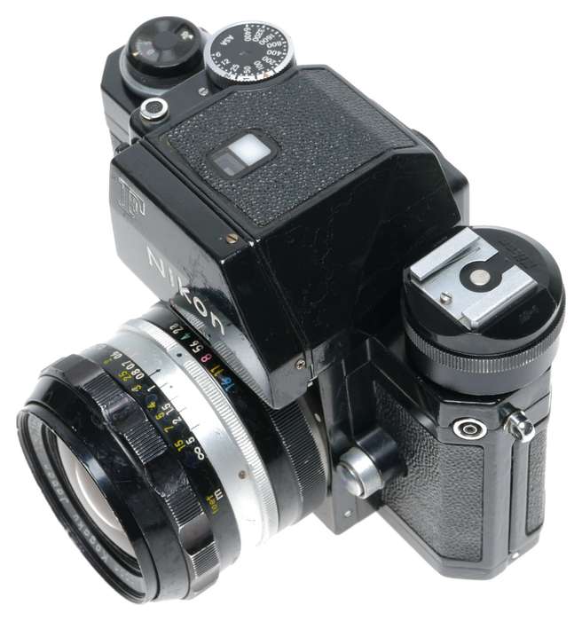 Nikon F Photomic Black SLR Camera Nikkor-N Auto 1:2.8 24mm Lens
