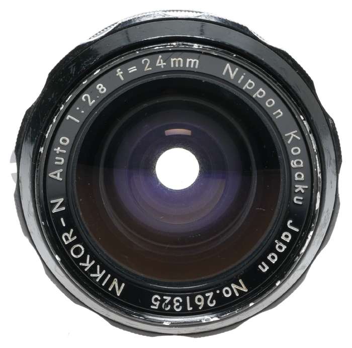 Nikon F Photomic Black SLR Camera Nikkor-N Auto 1:2.8 24mm Lens