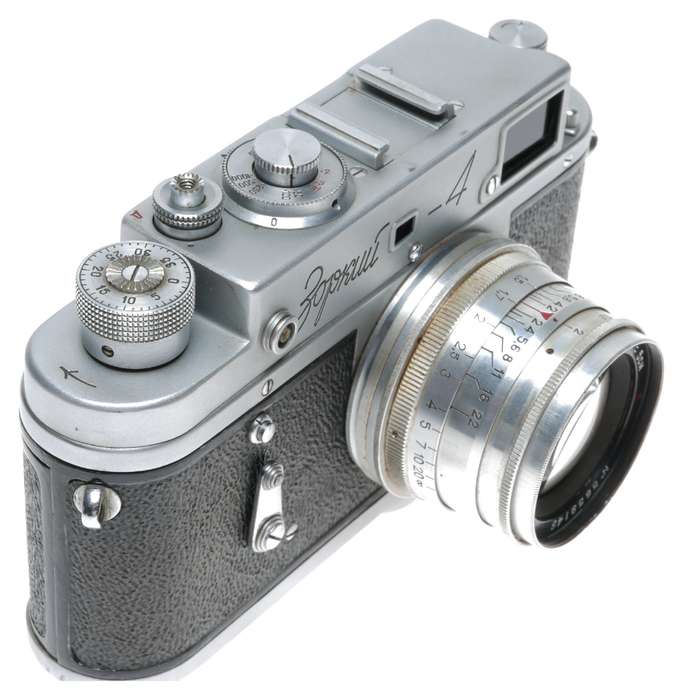 Zorki-4 Early Model 35mm Rangefinder Camera Jupiter-8 2/50 Lens USSR