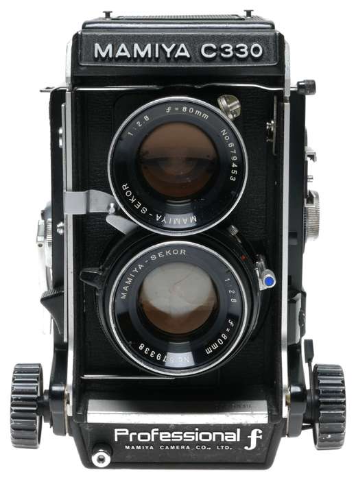 Mamiya C330 Professional-f TLR 120 Film Camera Blue Dot Sekor 2.8/80mm Lens