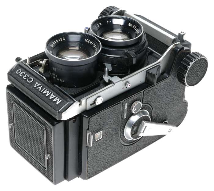 Mamiya C330 Professional-f TLR 120 Film Camera Blue Dot Sekor 2.8/80mm Lens