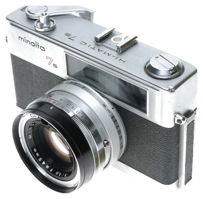 Minolta Hi-Matic 7s Rangefinder Camera Rokkor PF 1:1.8 f=45mm CLC