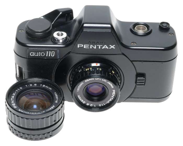 Asahi Pentax Auto-110 Subminiature Film Camera 2.8/24mm 18mm Lenses