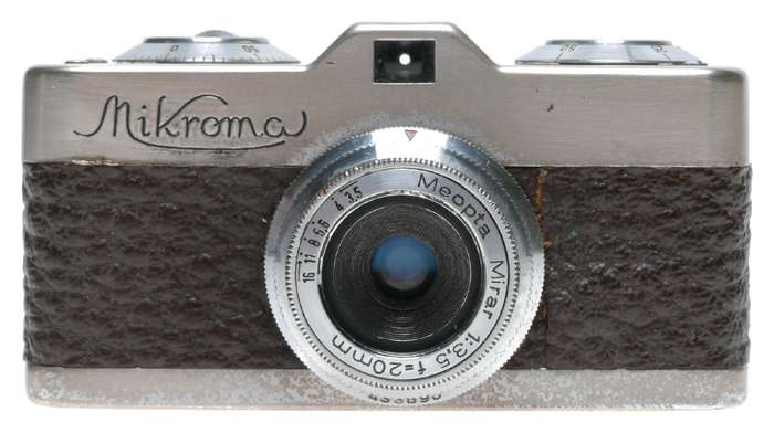 Meopta Mikroma Subminiature Film Camera Mirar 3.5/20 Triplet Lens