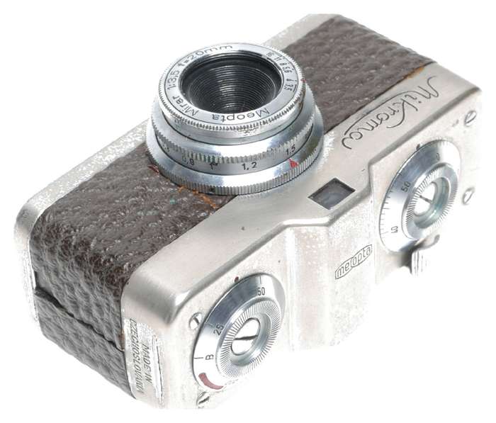 Meopta Mikroma Subminiature Film Camera Mirar 3.5/20 Triplet Lens