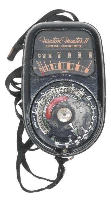 Used Weston Master II hand held light exposure f/stop meter antique strap