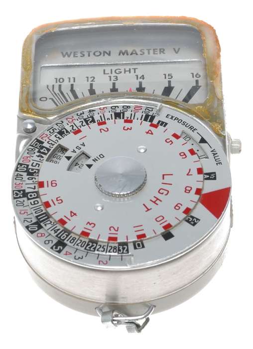 Weston Master V Stainless steel hand held light exposure f/stop meter used