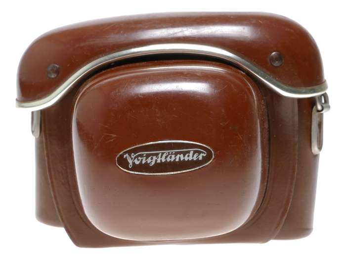 Voigtlander vintage film camera antique patent leather case in used condition