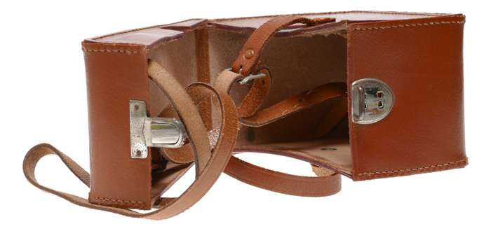 1227/2 Ikon vintage film camera antique leather case in used condition