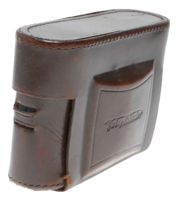 Vintage Voigtlander brown film camera antique leather case in used condition