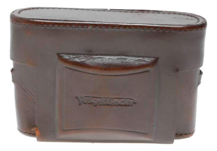 Vintage Voigtlander brown film camera antique leather case in used condition