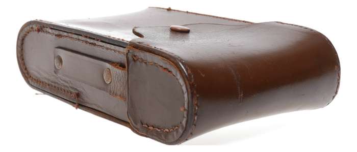Common vintage film camera antique leather case in used condition strap