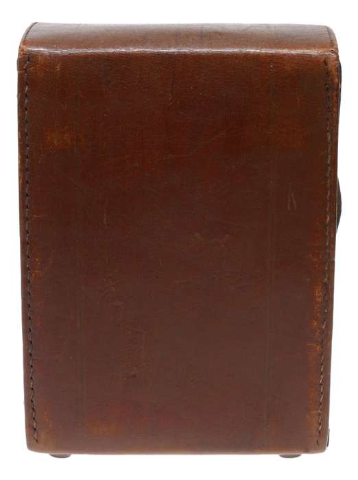 Hard case vintage film camera antique leather in used condition with key strap