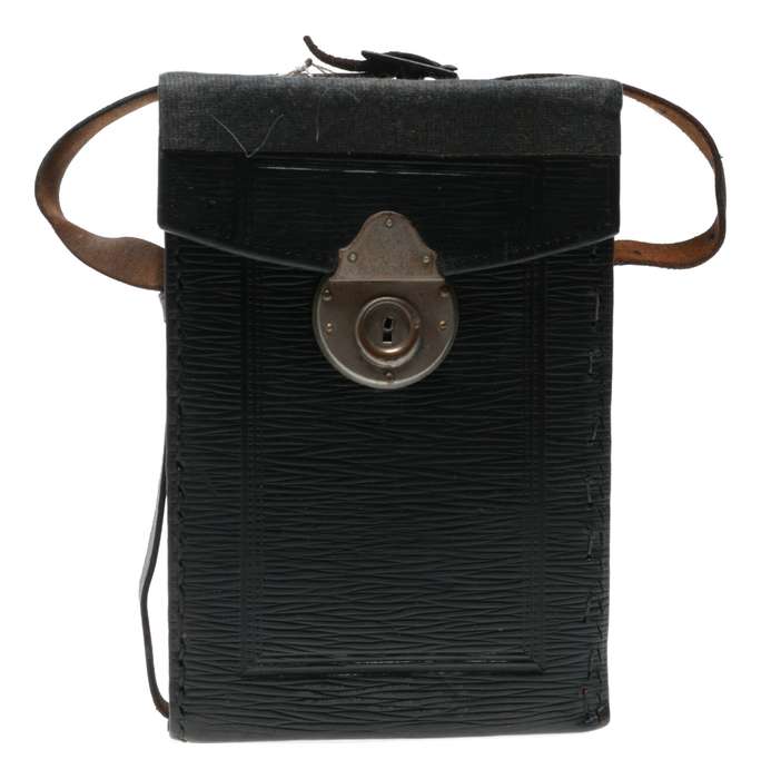 Purple velvet hard vintage film camera antique leather case in used condition
