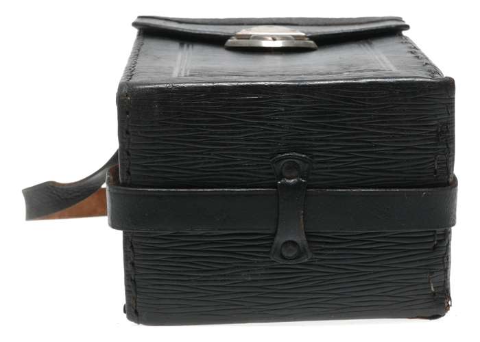 Purple velvet hard vintage film camera antique leather case in used condition