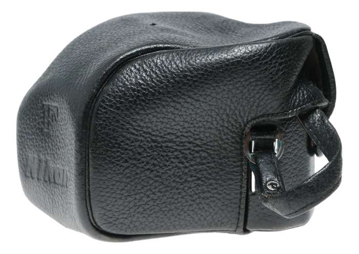 Nikon F Black vintage 35mm film camera antique leather case in used condition strap