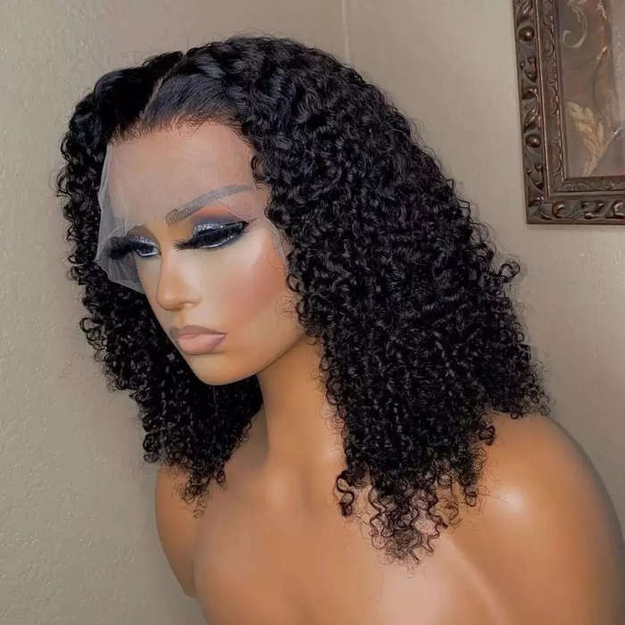 14" Glueless Jerry Curls Full Frontal Lace Wig