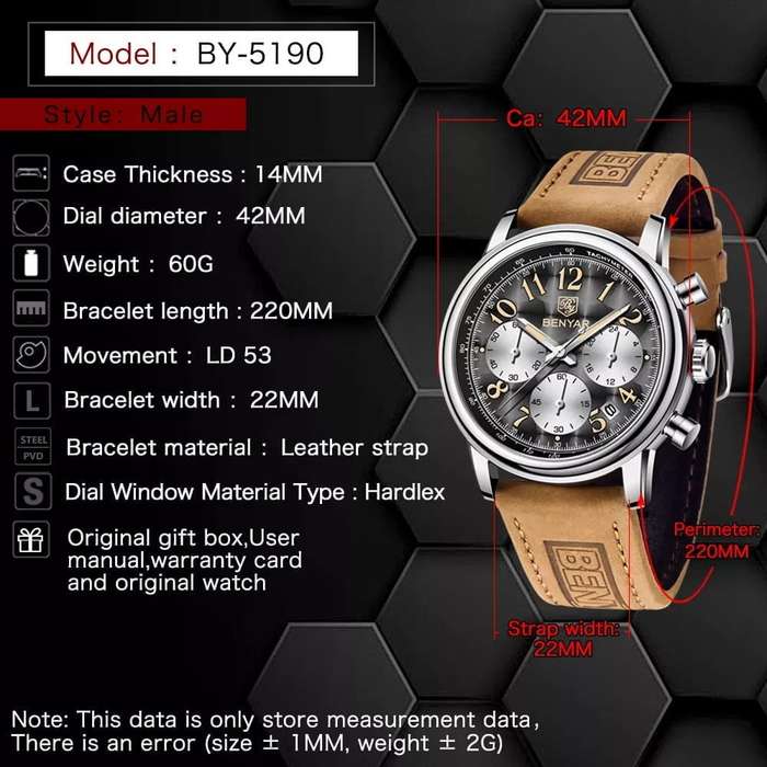 Benyar 5190 Mens Chronograph Watch