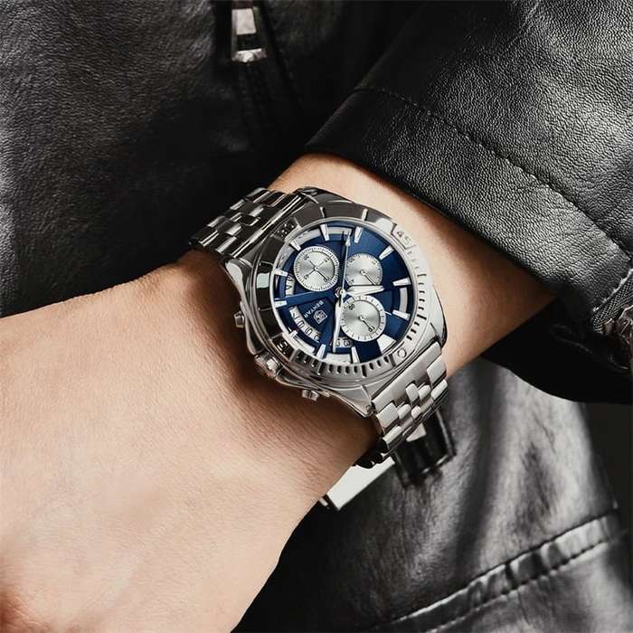 Benyar 5180 Mens Chronograph Watch - Silver