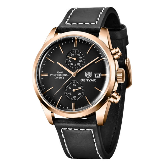 Benyar 5187 Mens Chronograph Watch - Black