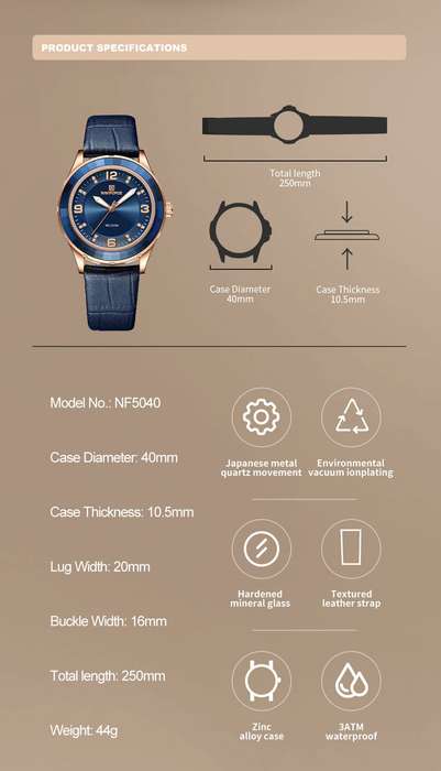 Naviforce 5040 Womens Watch - Blue