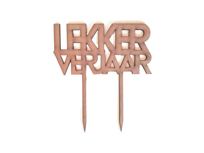 Various Birthday Cake Toppers (Afrikaans) - 17x14 cm Rustic MDF