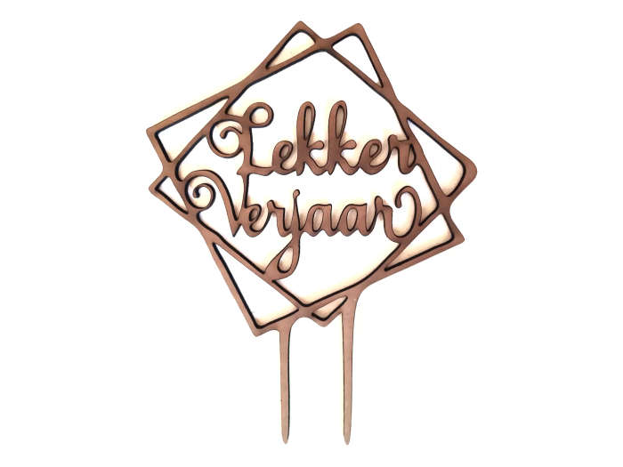 Various Birthday Cake Toppers (Afrikaans) - 17x14 cm Rustic MDF