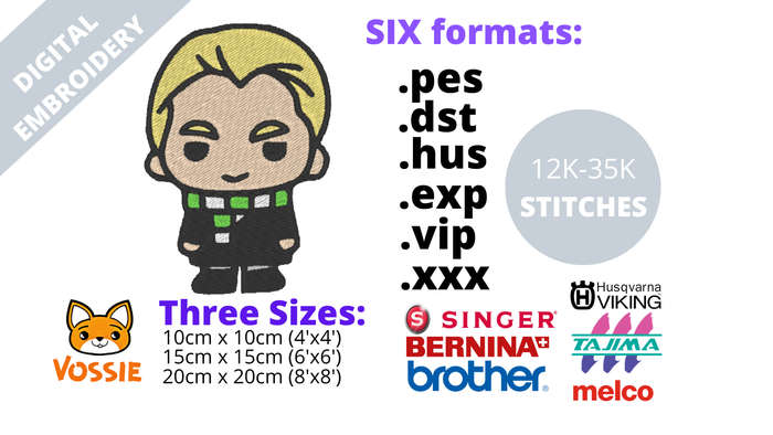 Harry Potter COLLECTION Digital Embroidery Design COMBO (.pes .dst .hus .exp .vip .xxx)