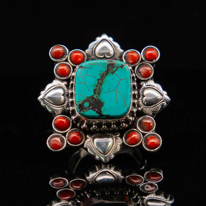 Aisha - Red Coral & Turquoise