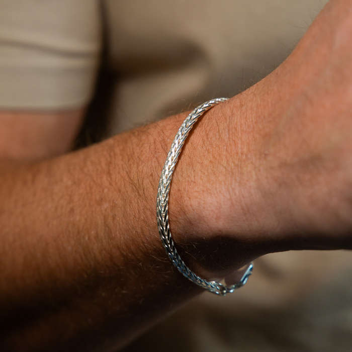 Unisex Silver Bracelet - 21cm x 6mm
