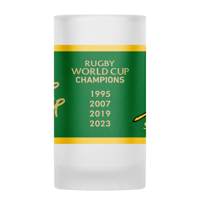 SPRINGBOKS Rugby Back to Back WORLD CUP CHAMPIONS Frosted Beer Mug