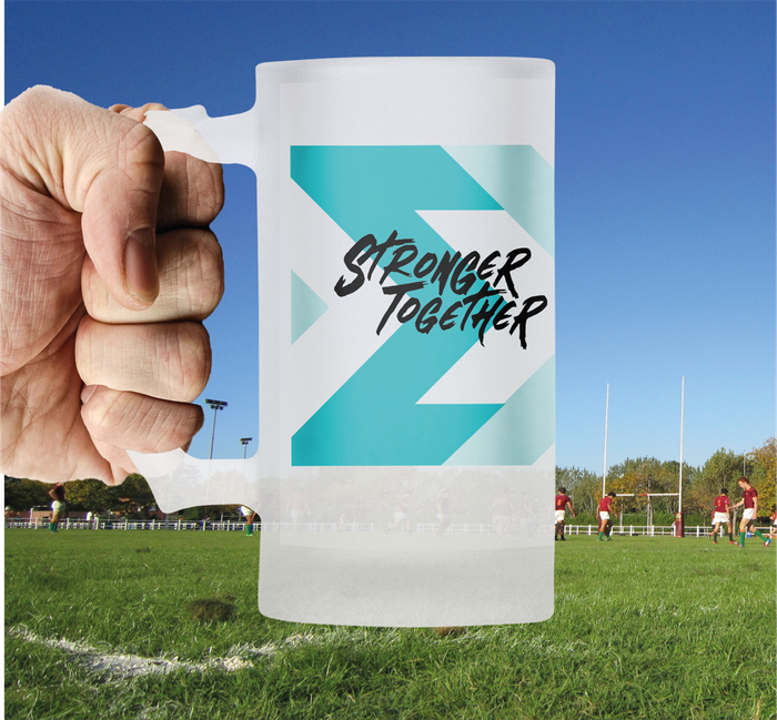 SPRINGBOKS Rugby Frosted Glass Beer Mug - RWC WHITE Jersey
