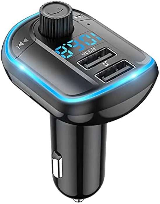 Yesido Bluetooth V5.0 FM Transmitter 2*USB Car Charger Music Play Y44