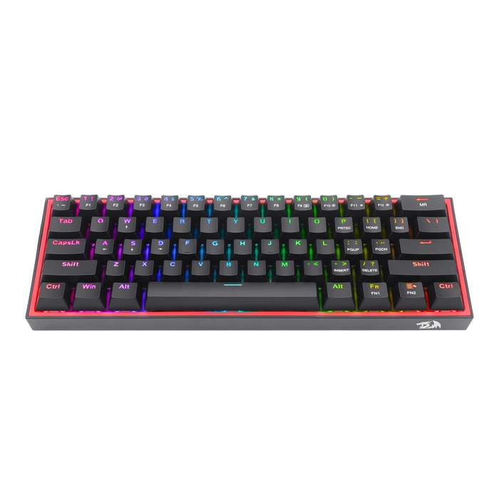 Redragon K616 FIZZ Pro 61-Key RGB Mechanical Gaming Keyboard  Black (60%, RGB, Wireless/Wired,...