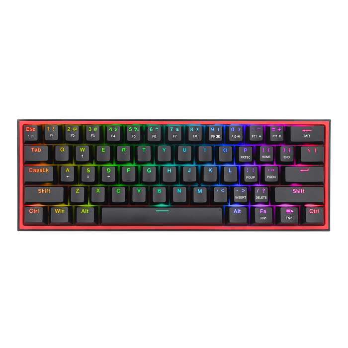 Redragon K616 FIZZ Pro 61-Key RGB Mechanical Gaming Keyboard  Black (60%, RGB, Wireless/Wired,...
