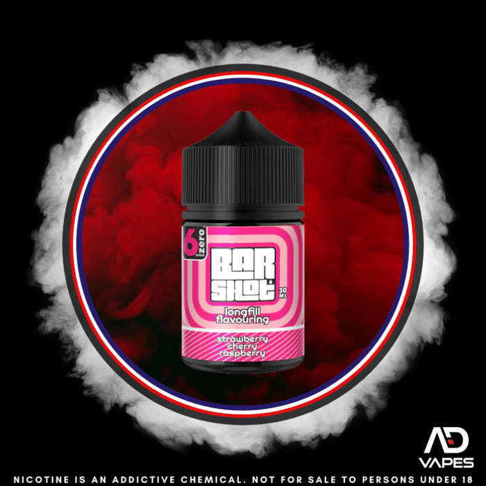 6Zero Bar Shot Strawberry Cherry Raspberry 30ml Flavour Shot Makes 60ml