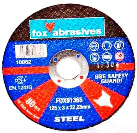 Fox Tools - Abrasive Cutting Disc Steel - 125 x 3.0mm
